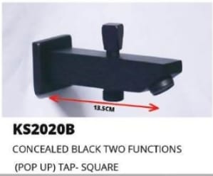 BATH SPOUTWITH DIVIDER -BLACK